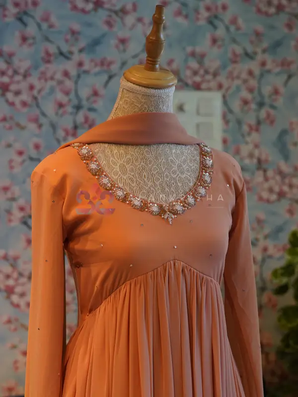 Pastel Peach Aliacut Skirt