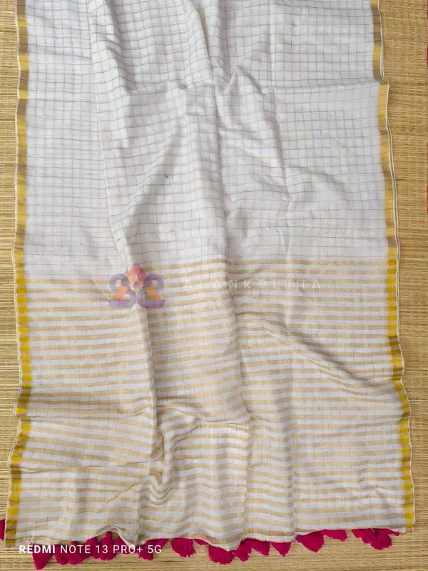 Zari Check Mul Cotton saree