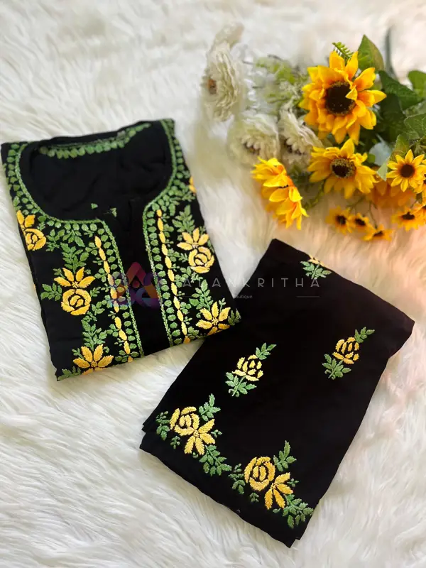  Premium Chikankari Kurti & Plazzo Set