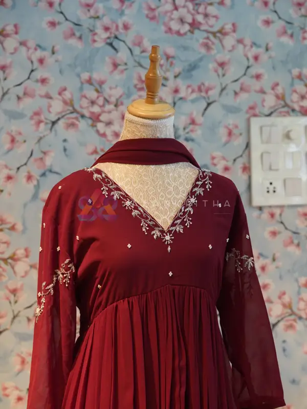  Brownish Maroon Aliacut Skirt