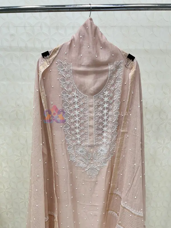  Premium Chikankari Hand-Embroidered Suit Set